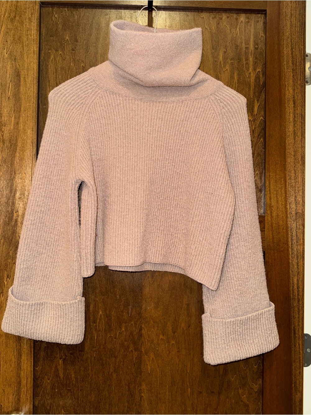 Urban Outfitters- Nuuly Thrift Cozy Ribbed Turtleneck Sweater - Tan - Picture 2 of 4